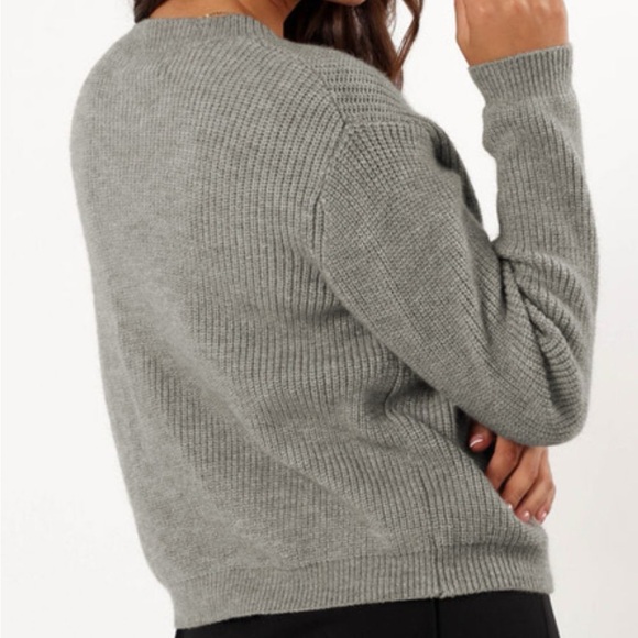 Bow Round Neck Long Sleeve Cardigan - Picture 3 of 8